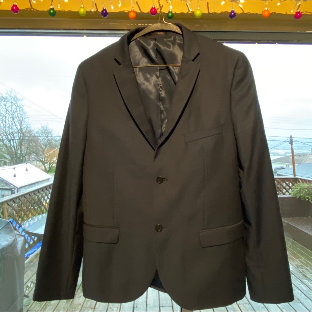 Navy blue wool Topman suit